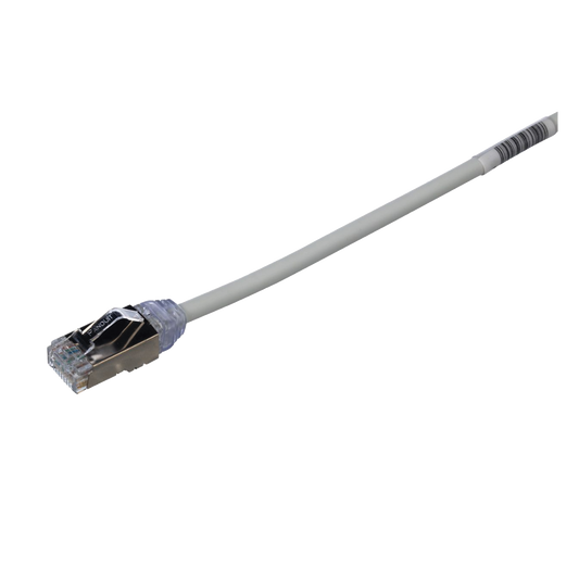 Patch Cord Cat6A, Diametro Reducido 28 AWG, Blindado S/FTP, CM/LS0H, 20 cm, Color Gris | PANDUIT