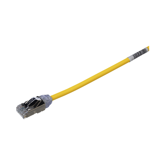 Patch Cord Cat6A, Diametro Reducido 28 AWG, Blindado S/FTP, CM/LS0H, 20 cm, Color Amarillo | PANDUIT