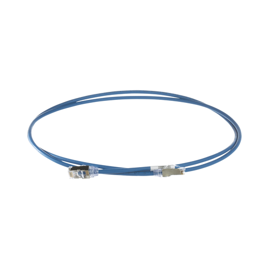 Patch Cord Cat6A, Diametro Reducido 28 AWG, Blindado S/FTP, CM/LS0H, 1.5m, Color Azul | PANDUIT