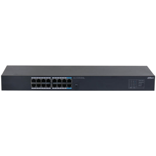DH-SG1016 Switch 16 Puertos Gigabit Ethernet, 10/100/1000, Diseño Compacto, Capa 2, switching 1.6 Gbps, Velocidad de Reenvio de Paqutes 23.81 Mbps