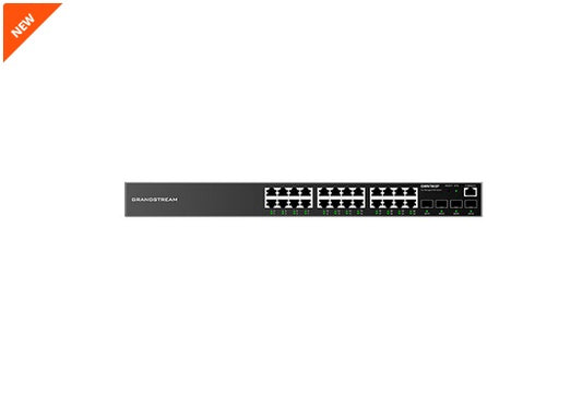 Switch Administrable Capa L2+, 24 ptos Gigabit + 4 SFP, PoE hasta 360W de salida, compatible con GWN Cloud