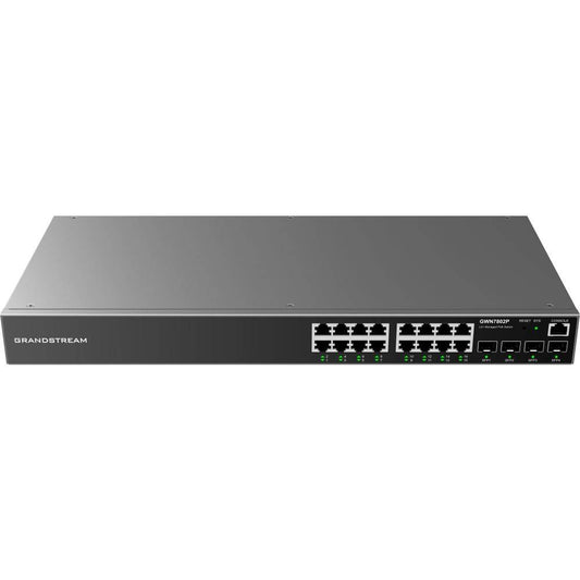 Switch Gigabit Ethernet Administrable de 16 puertos PoEc + 4 Puertos SFP Uplink, hasta 240W de salida, compatible con GWN Cloud.