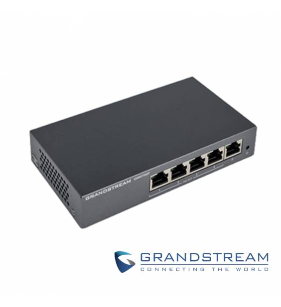 Switch No Administrable de 5 puertos Gigabit con 4 puertos Poe hasta 60W de salida, compatible con GWN Cloud , carcasa metalica