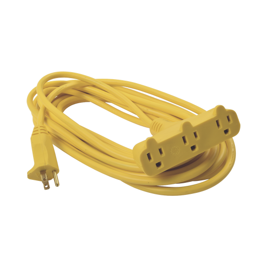 ExtensiÃ³n ElÃ©ctrica Tipo Abanico Uso Rudo 8 metros/ 127 V CA - 10 A MÃ¡ximo / Color Amarilla.