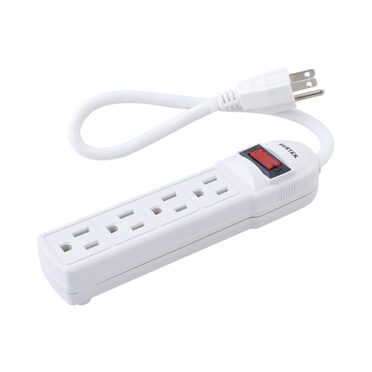 Multicontacto con cable 30 cm. 4 tomas 127 Vca lÃ­nea, tierra, neutro 15 A max.