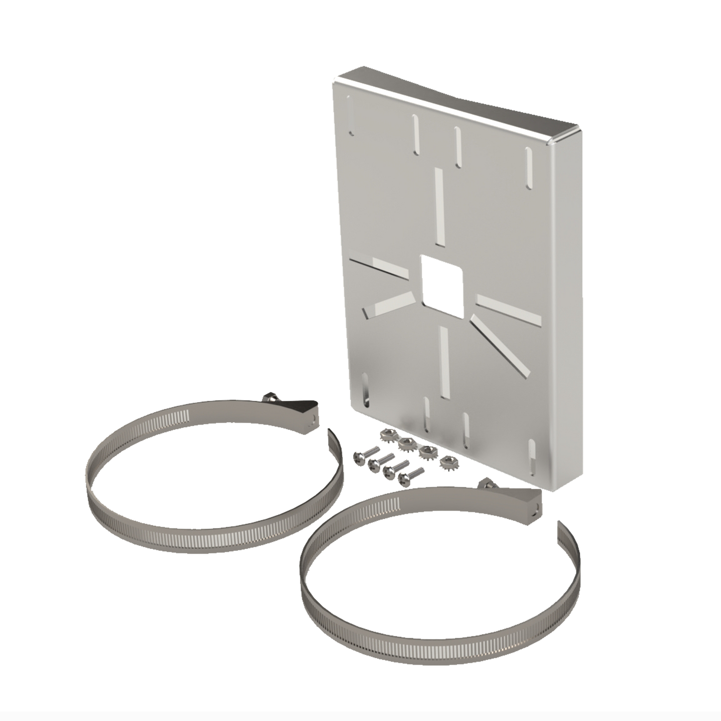 Montaje universal galvanizado para instalaciÃ³n de cÃ¡maras en poste 2" a 5" color gris galvanizado