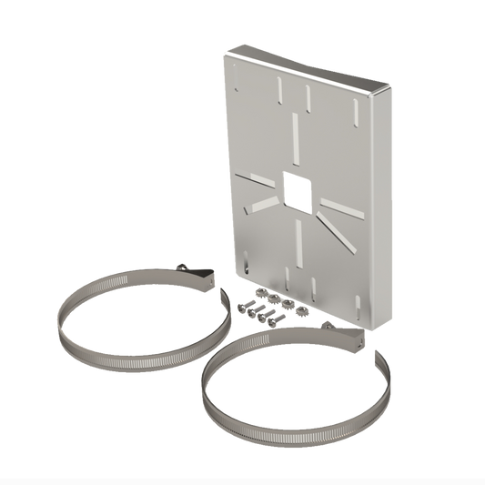 Montaje universal galvanizado para instalaciÃ³n de cÃ¡maras en poste 2" a 5" color gris galvanizado