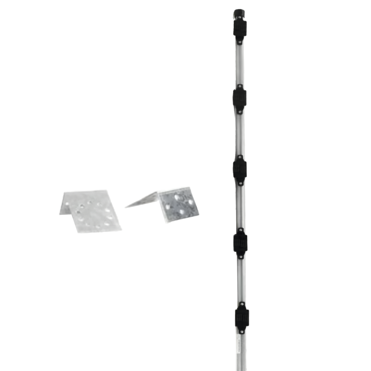 Poste con altura de 1m para cercos elÃ©ctricos/ Incluye base multiposicion fabricado 100% con acero galvanizado con 5 aisladores de paso