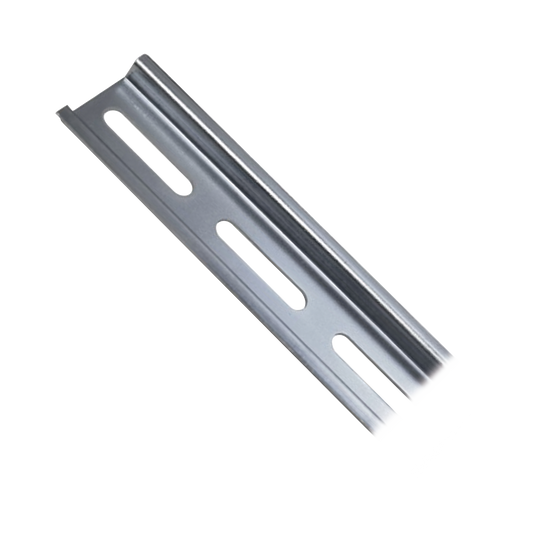 Riel DIN EstÃ¡ndar de 35 mm Ranurado. 2 metro de longitud. Fabricado en Acero.