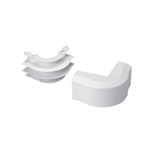 Esquinero exterior, para uso con canaleta T45, Material PVC RÃ­gido, Color Blanco Mate