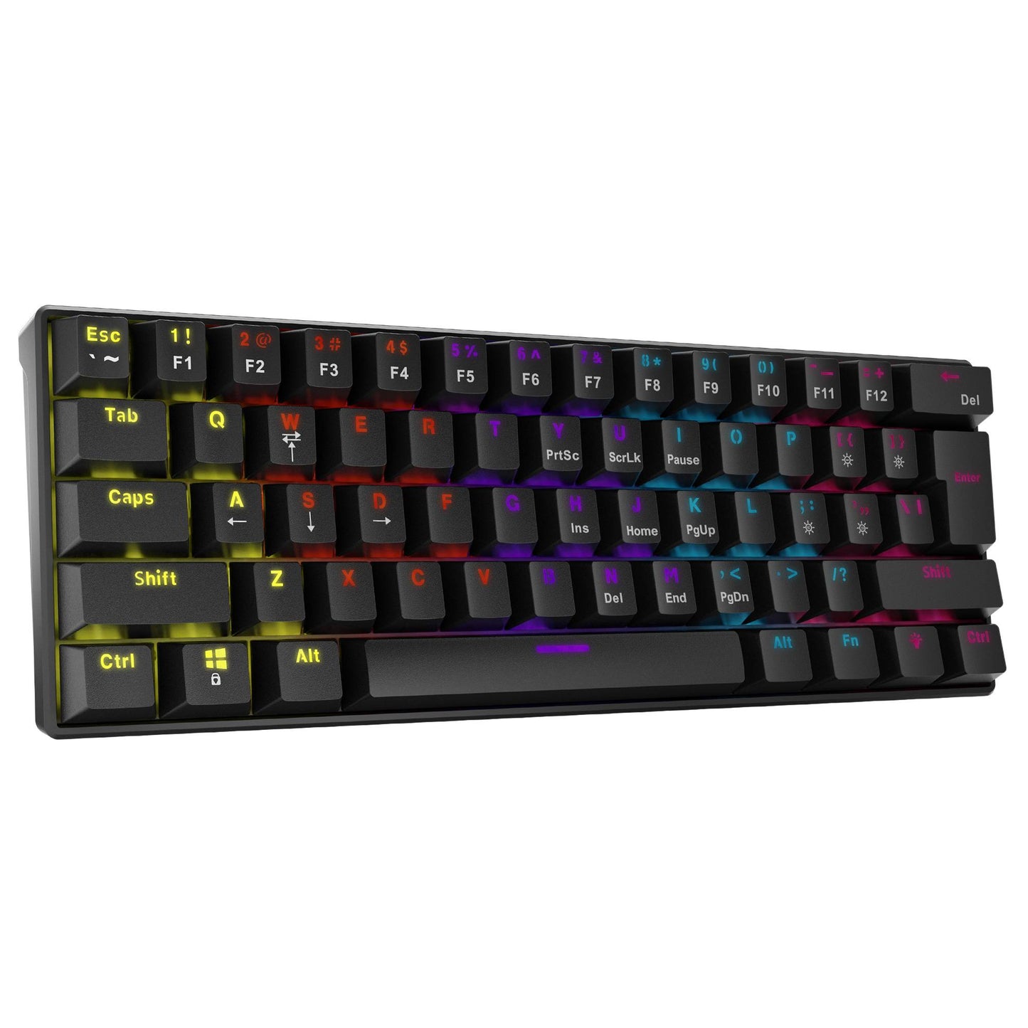 Teclado GAMING XPG SUMMONER MINI, Switch OUTEMU BLUE. Con iluminación RGB, en español. NEGRO. SUMMONERMINI61BL-BKCES