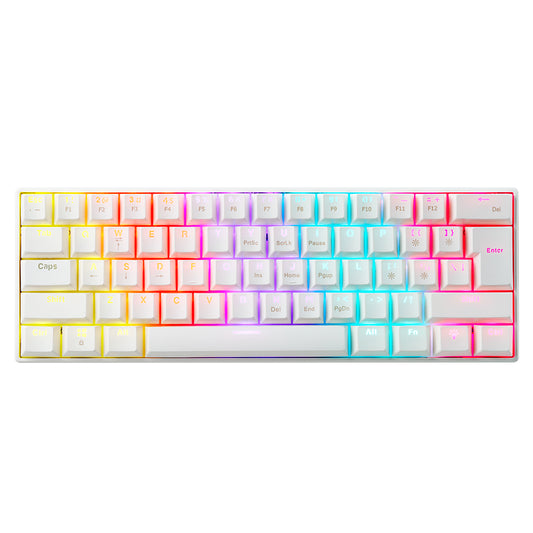 Teclado GAMING XPG SUMMONER MINI, Switch OUTEMU RED. Con iluminación RGB, en español. BLANCO. SUMMONERMINI61RD-WHCES