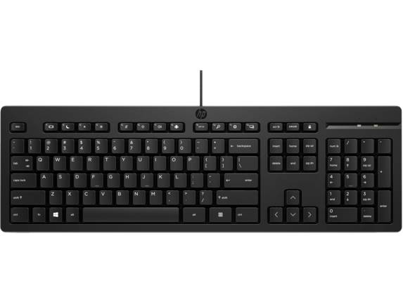 Teclado Alámbrico HP 125 266C9AA#ABM (USB Type-A con cable)