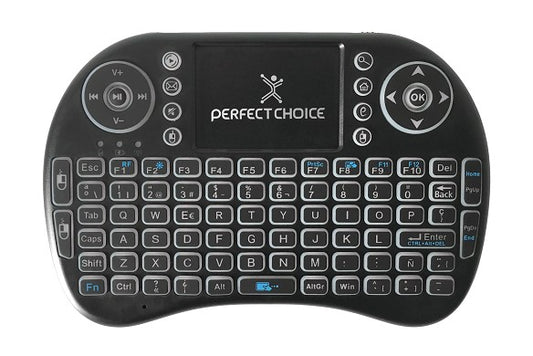 Mini Teclado PERFECT CHOICE PC-201007, QWERTY, Negro, Universal, Inalámbrico