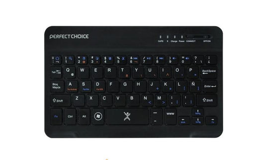 Teclado PERFECT CHOICE , Negro, Inalámbrico, Bluetooth