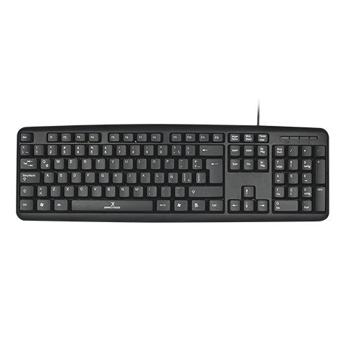 Teclado PERFECT CHOICE PC-201038, USB, QWERTY, Negro, Universal, Alámbrico