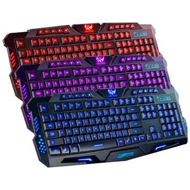 Teclado Iluminado, RGB, Ergonómico, Multimedia, Alámbrico USB, Negro (Inglés), 420028 BROBOTIX