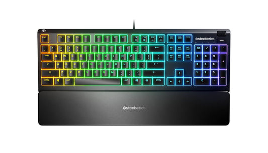 Teclado SteelSeries Apex 3 RGB Gaming. Iluminación RGB de 10 zonas. IP32 Resistente al agua 