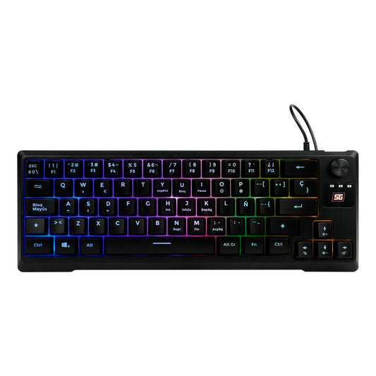 Teclado Gamer Vorago Start The Game KB-506 Tkl Factor 65%, Rgb, Rueda Multimedia, Alámbrico, Anti Ghosting, Usb Negro