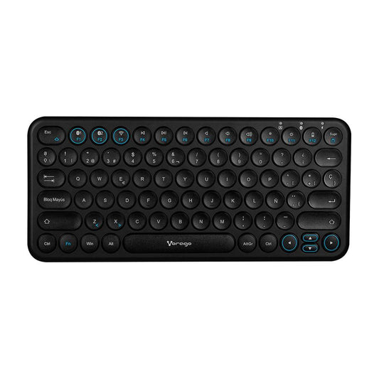 Teclado Inalambrcio Vorago MOD.KBW-400 Bluetooth de dos canales, conecta tres dispositivos diferentes al mismo tiempo,a batería recargable de 400 mAh