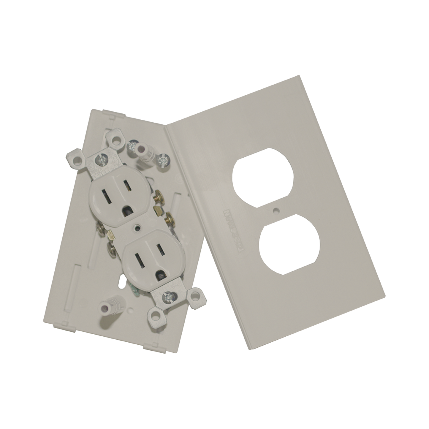 Contacto elÃ©ctrico doble, soporte y tapa color Marfil de PVC auto extinguible, para canaleta TEK-100-M (5591-19001)