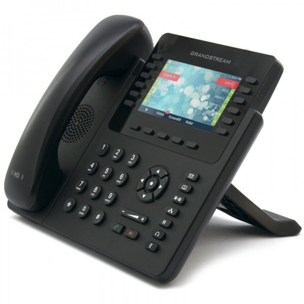 Telefono IP de 12 lineas con 6 cuentas SIP, Gigabit con Poe, conferencia de 5 vias, SIP, Bluetooth, incluye su fuente de alimentacion
