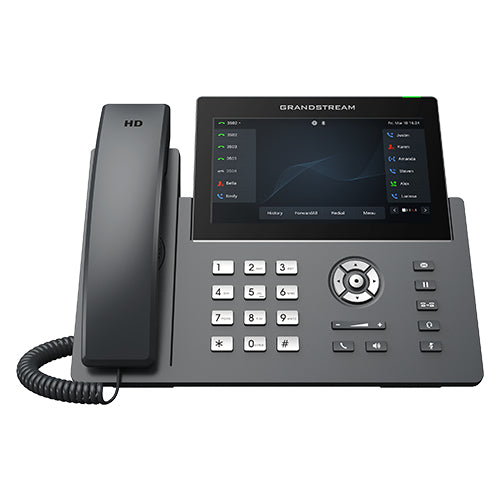 Telefono IP Profesional Carrier de 12 lineas con 6 cuentas SIP, WiFi, Bluetooth, Pantalla tactil 7, GDMS, Gigabit con Poe