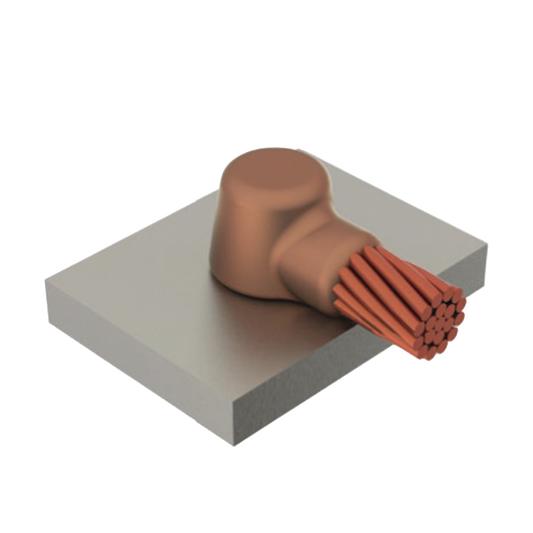 MOLDE SOLD. EXOTERMICA CONEXION DE CABLE DE 4/0 HORIZONTAL A BARRA DE COBRE DE 1/4"