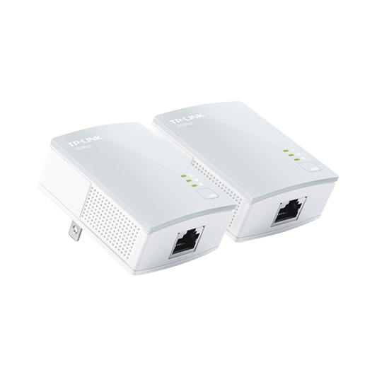 Kit Adaptador Powerline Ethernet, tecnologia HomePlug AV, 500Mbps, Plug and Play, hasta 300 M dentro de casa, 1 Puerto 10/100 Mbps y tamaÃ±o ultra compacto