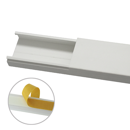 Canaleta en color blanco sin divisiÃ³n, 35 x 17 mm tramo 6 pies, con cinta adhesiva (5301-21262)