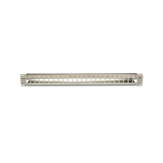 Patch Panel TERA-MAX Blindado de 24 Puertos, Modular, Plano, Compatible con soluciÃ³n TERA o Z-MAX â„¢, Color Metalico, 1UR