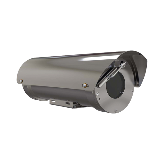 Camara IP Zoom con gabinete antiexplosion 2MP, 32X, IP68, WiseStream II / conexion de fibra optica monomodo / con wiper