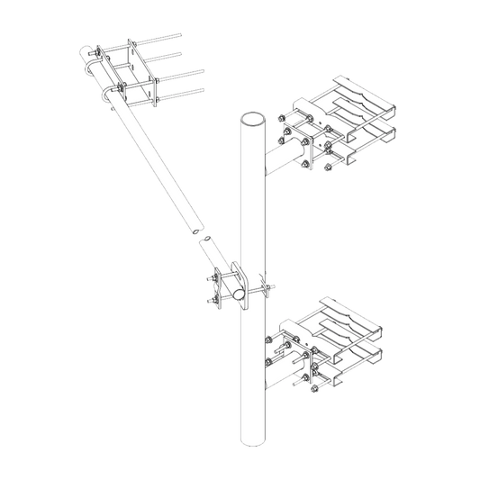 Montaje Lateral Reforzado con 30 cm de SeparaciÃ³n . MÃ¡stil de 4-1/2" x 72" (114 mm x 1.8 m).