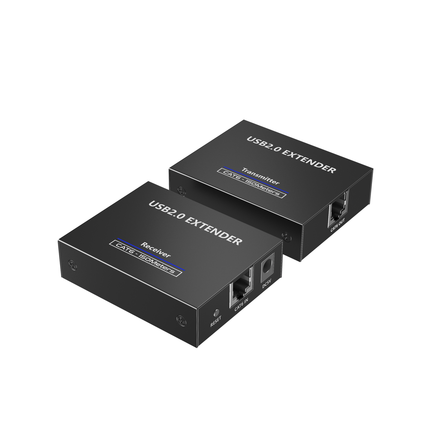 Kit EXTENSOR USB 2.0 de 4 Puertos para Distancias de Hasta  150 m / Soporta USB 2.0, USB 1.1 y USB 1.0 / UTP Cat 5e/6/6a/7 / Soporta Switch Gigabit / Ideal para CÃ¡maras WEB, Impresoras, EscÃ¡ner, Memorias, Mouse, etc.