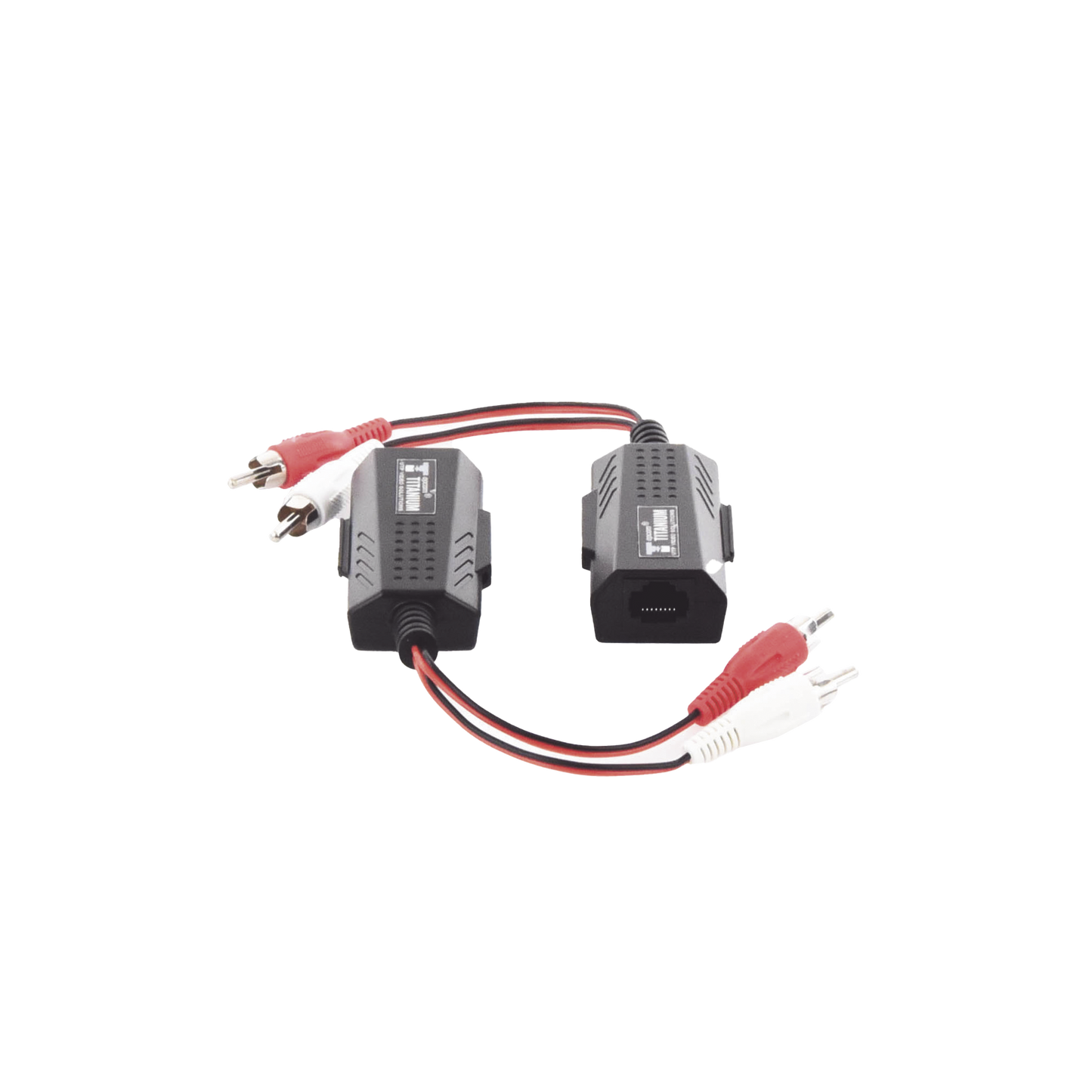 Balun Extensor de audio analogo estereo RCA a RJ45  / Distancia 800 mts/  Cable CAT5-6 / Conector 100% COBRE / protecciÃ³n TVS, Calidad PREMIUM