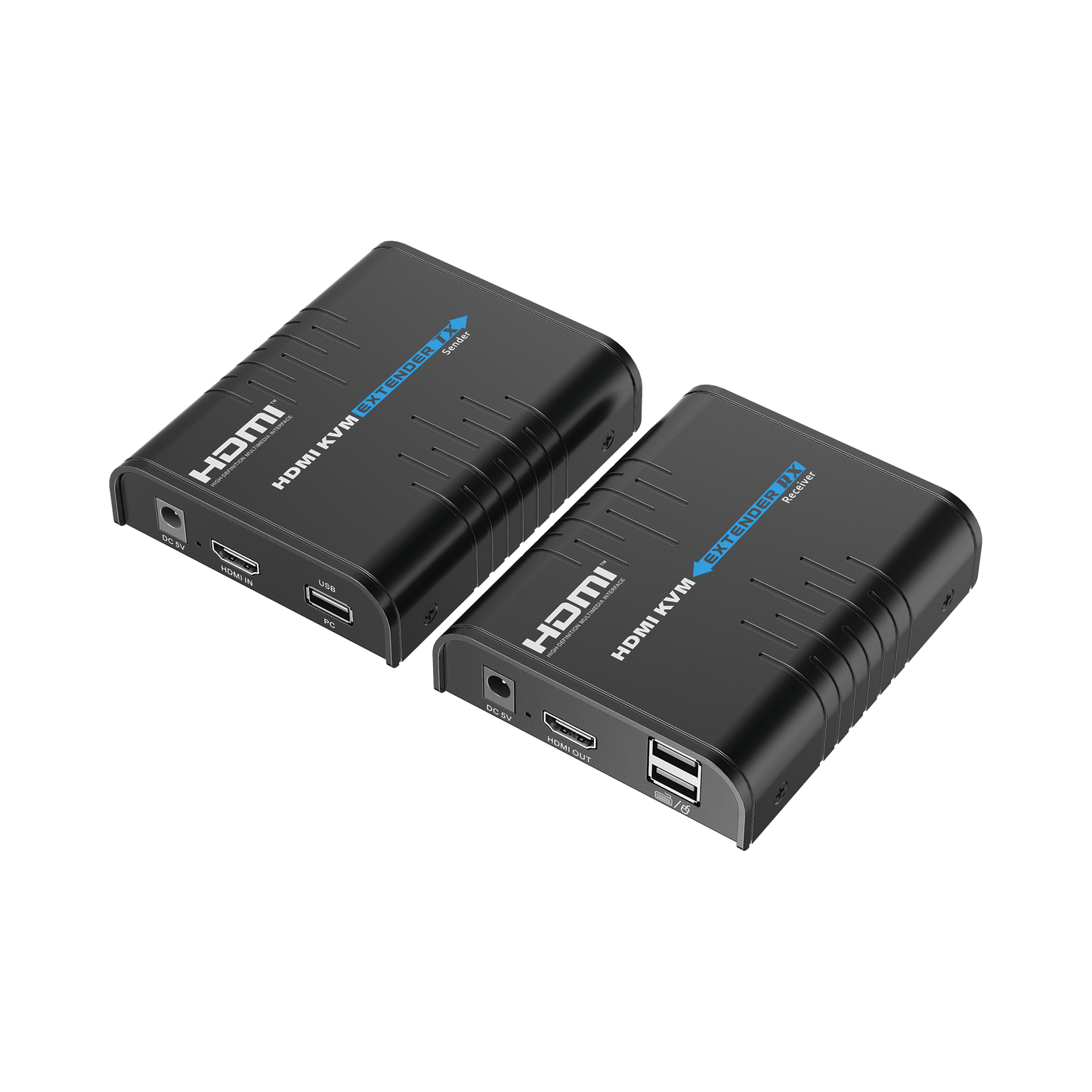 Kit extensor KVM (HDMI y USB) hasta 120 metros / ResoluciÃ³n 1080P @ 60 Hz / Soporta STP y UTP CAT6 /  Soporta Switch Gigabit para control KVM mÃºltiple / Soporta hasta 253 receptores / Transmite el Video y Controla tu DVR vÃ­a USB