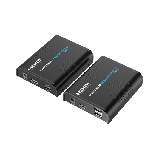 Kit extensor KVM (HDMI y USB) hasta 120 metros / ResoluciÃ³n 1080P @ 60 Hz / Soporta STP y UTP CAT6 /  Soporta Switch Gigabit para control KVM mÃºltiple / Soporta hasta 253 receptores / Transmite el Video y Controla tu DVR vÃ­a USB