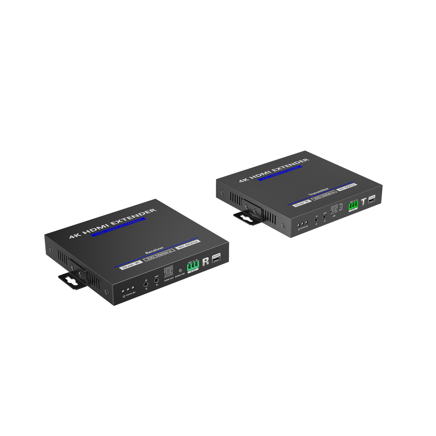 KIT EXTENSOR HDMI 4K@60HZ sobre IP GIGABIT / IPCOLOR / 100m en ConexiÃ³n Uno a Uno /  Salida Loop / IR Bi-Direccional / RS232 / ARC / CERO LATENCIA / Soporta conexiÃ³n Uno a Muchos/Switch en Cascada