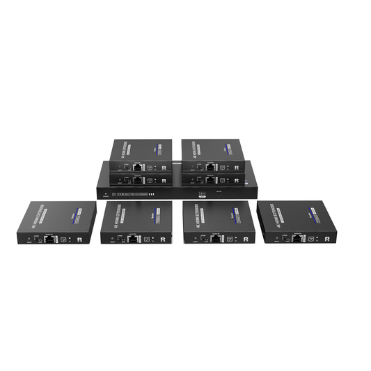 Kit Divisor y Extensor HDMI / Divide 1 Fuente HDMI a 8 Pantallas / Extiende la seÃ±al HDMI hasta 70 m / ResoluciÃ³n 4K @ 60 Hz/ Cat 6/6a/7 / IPCOLOR / CERO LATENCIA / Uso 24/7 / Puerto S/PDIF / EDID / RS232 / Salida Loop / Alimente solo el Tx