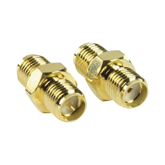 Adaptador en LÃ­nea de Conector SMA Hembra Inverso a SMA Hembra, Oro/ Oro/ TeflÃ³n,