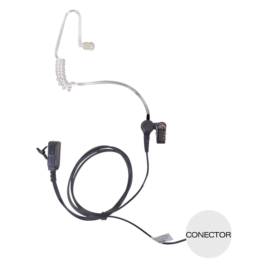 MicrÃ³fono - audÃ­fono de solapa con tubo acÃºstico transparente para KENWOOD PKT23K con tubo acÃºstico de PU (grado mÃ©dico)