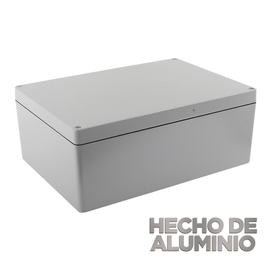 Gabinete de Aluminio para Exterior (IP66) de 390 x 280 x 158 mm con RÃ¡pida DisipaciÃ³n de Calor, Cierre por Tornillos con Bisagra.