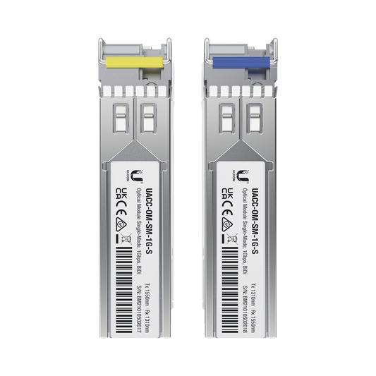 UFiber MÃ³dulo SFP, transceptor MiniGibic MonoModo 1.25 Gbps, distancia 3km, un conector LC, incluye 2 tranceptores