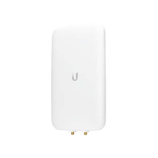 Antena sectorial simétrica UniFi, doble banda con apertura de 90° en 2.4 GHz (10 dBi) y 45° en 5 GHz (15dBi)