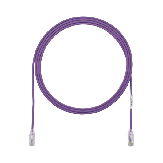 Cable de Parcheo TX6, UTP Cat6, Diámetro Reducido (28AWG), Color Violeta, 10ft