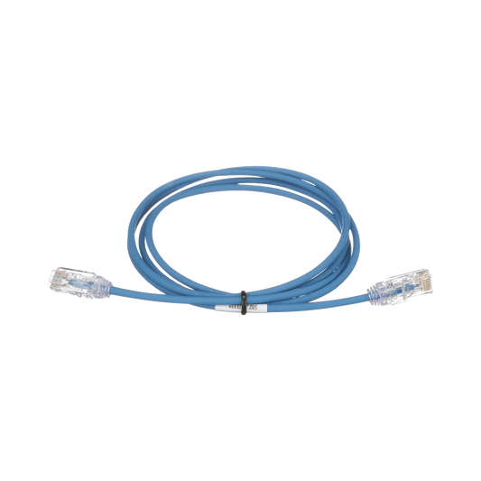 Cable de Parcheo TX6, UTP Cat6, DiÃ¡metro Reducido (28AWG), Color Azul, 3ft