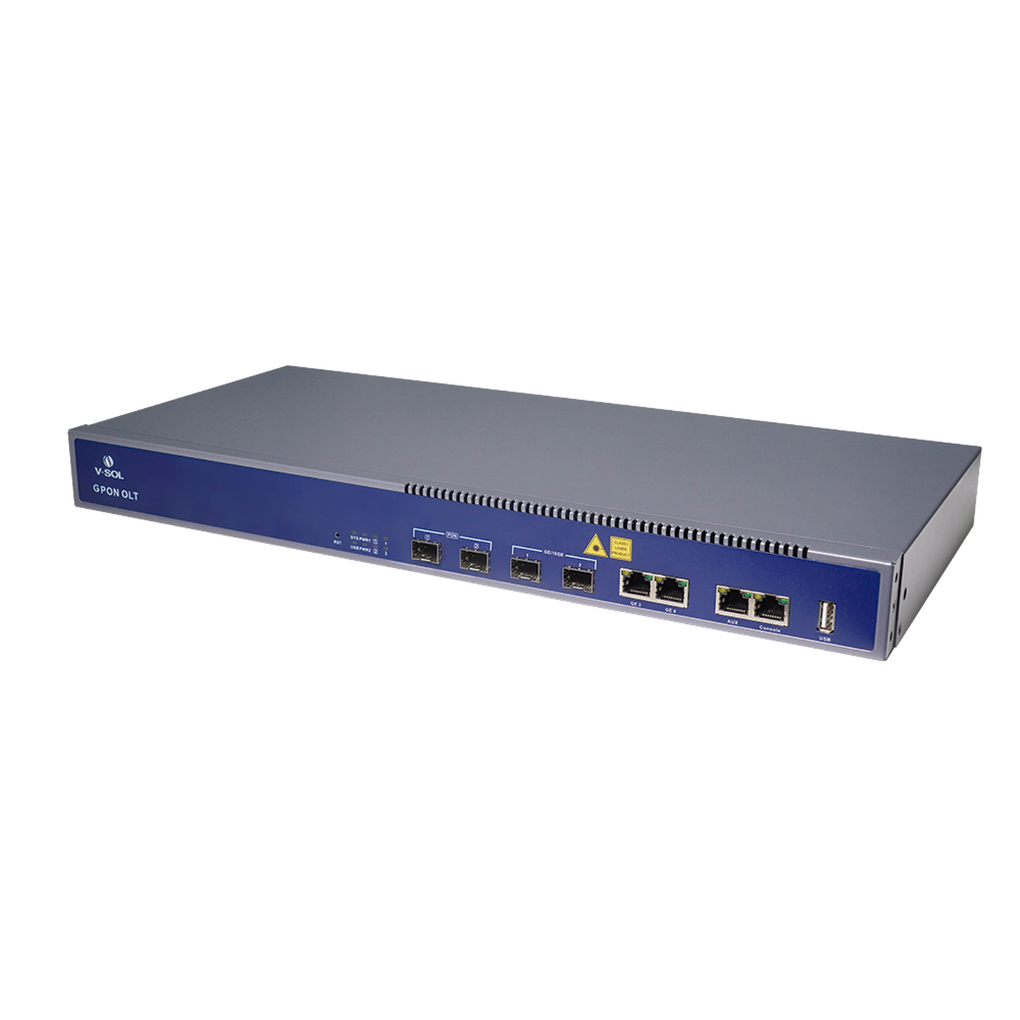 OLT de 2 puertos GPON + 4 puertos Uplink (2 puertos Gigabit Ethernet + 2 puerto SFP/SFP+) , hasta 256 ONUS