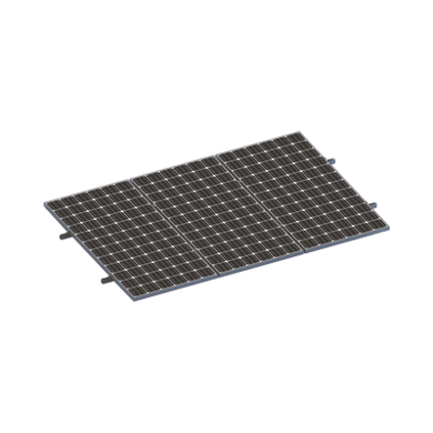 Kit De Minirieles Para Panel Solar Arreglo 1X3  Para Instalación Plano En Lámina
