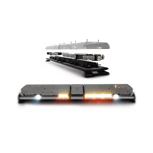 Barra de luces Vantage PRO Ultra Brillante con 64 poderosos LEDs Ãºltima generaciÃ³n, color Ãmbar con 2 mÃ³dulos traseros en rojo