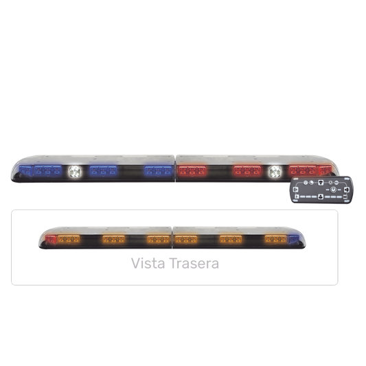 Barra de luces Vantage Ultra Brillante con 64 poderosos LEDs Ãºltima generaciÃ³n, color Rojo/Azul y Barra de Control de Trafico